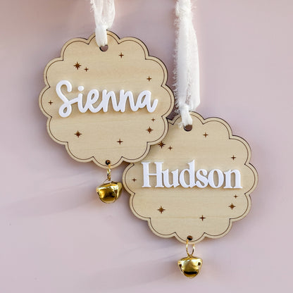 Wooden Acrylic Christmas ornaments with names engraved | Personalised Christmas Ornaments | Customisable 