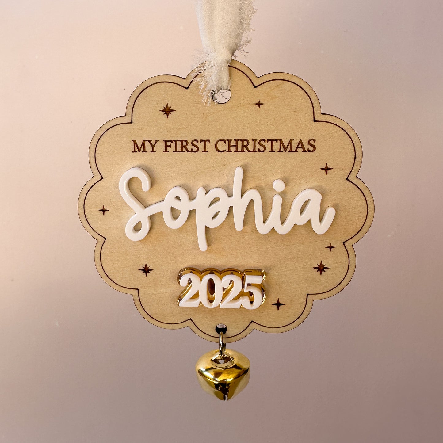 Baby’s First Christmas Ornament | Personalised First Christmas Tree Ornament Acrylic with Bell