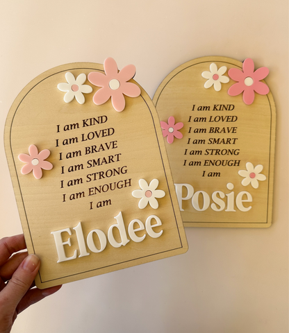 Affirmation Kids Sign | Flowers