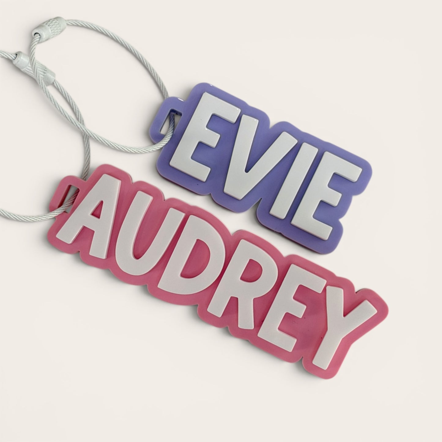 Acrylic Personalised Bag Tag - Double Layered | Personalised Name Keyring