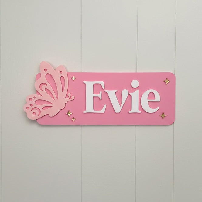 Acrylic Name Sign | Kids Personalised Bedroom Door Signs
