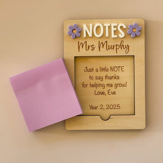 Teacher Sticky Note Holder | Thank you Teacher Gift  - Flowers