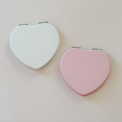 Personalised Heart Compact Mirror – Engraved Name Gift