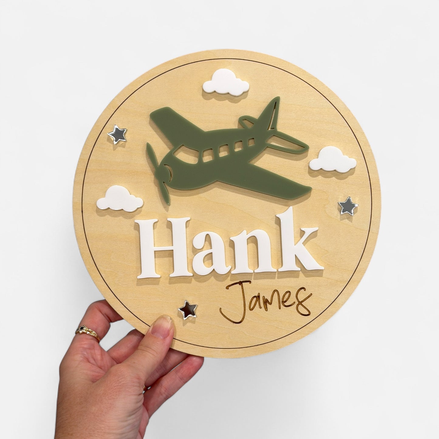 Personalised Plane Wooden Door Sign |  Personalised Kids Door Sign