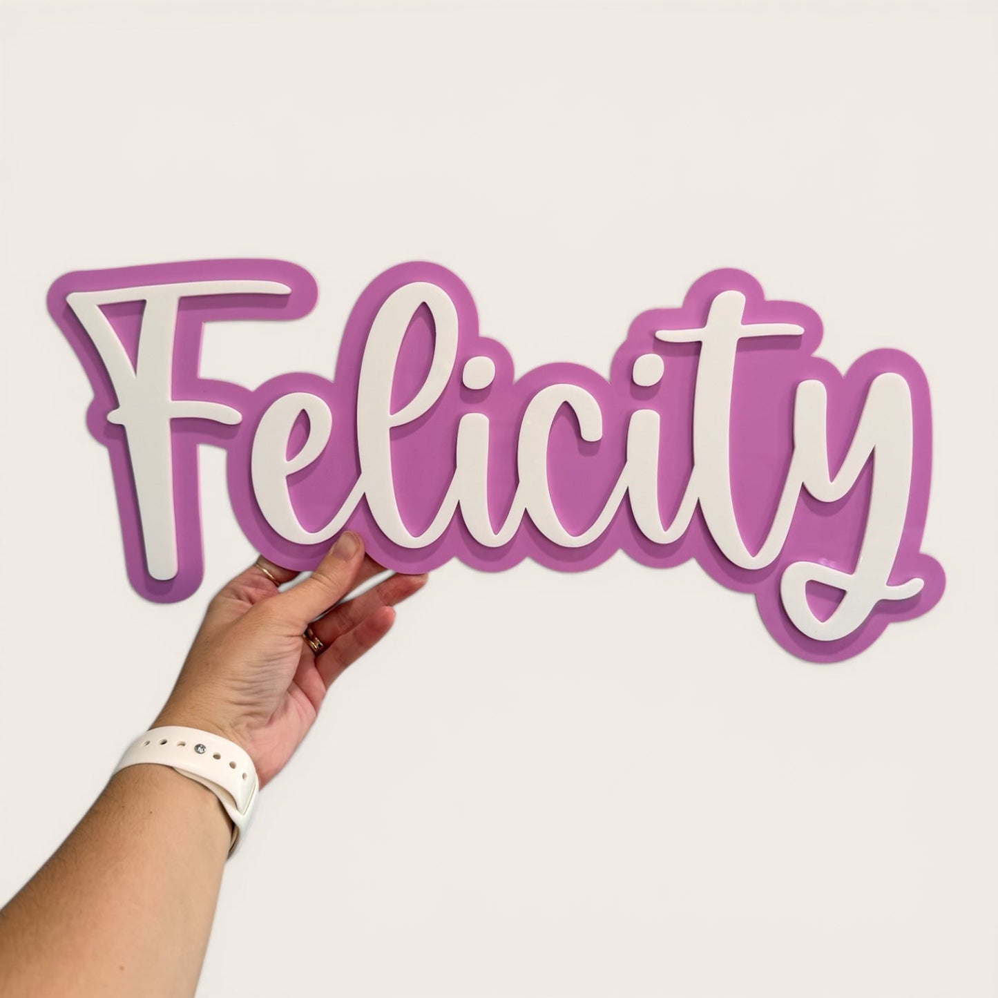 Personalised Double Layered Acrylic Name Sign | Custom Kids Room Wall Art Australia