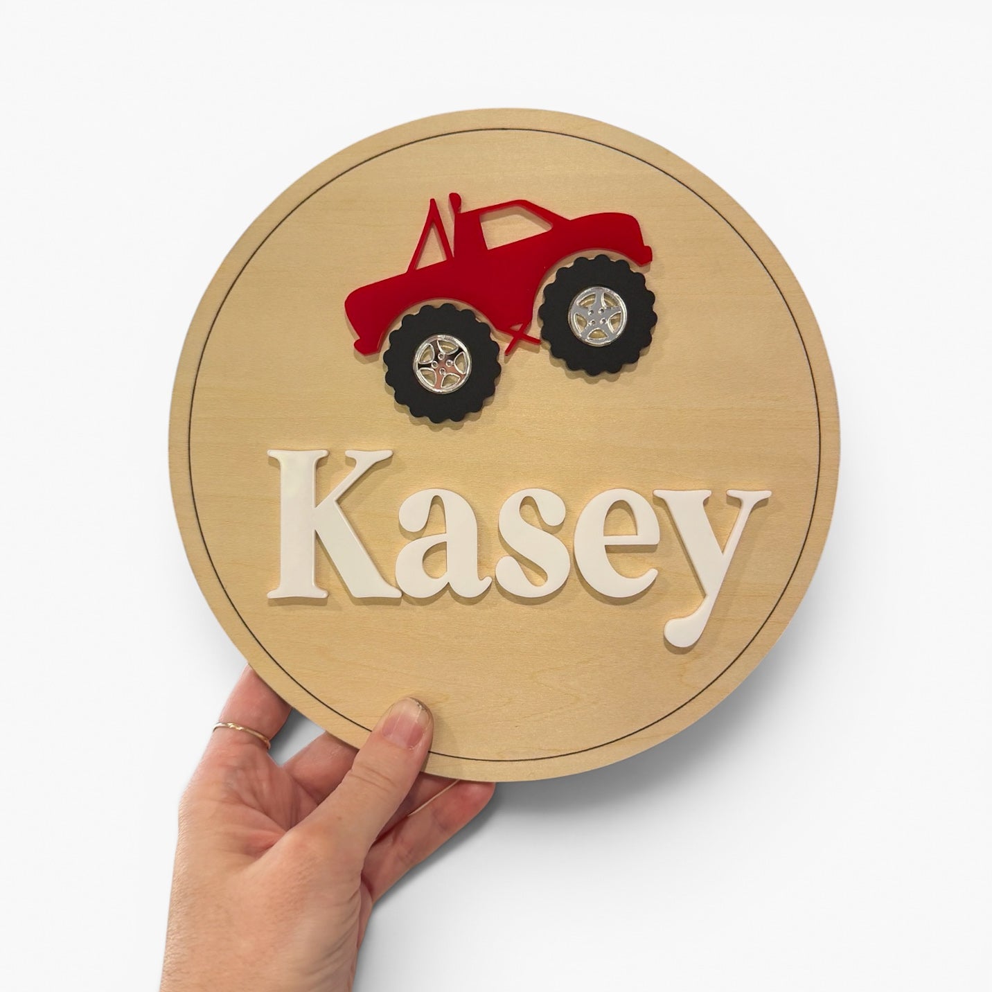 Personalised Monster Truck Wooden Door Sign | Kids Door Sign