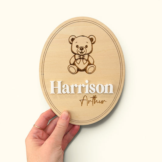 Personalised Name Plaque - Bear