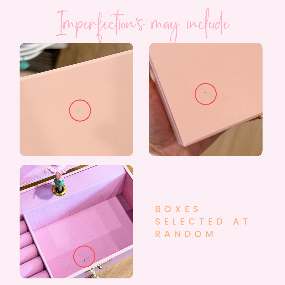 IMPERFECT STOCK - CLEARANCE Personalised Music Ballerina Jewellery Box PINK | Kids Jewellery Box