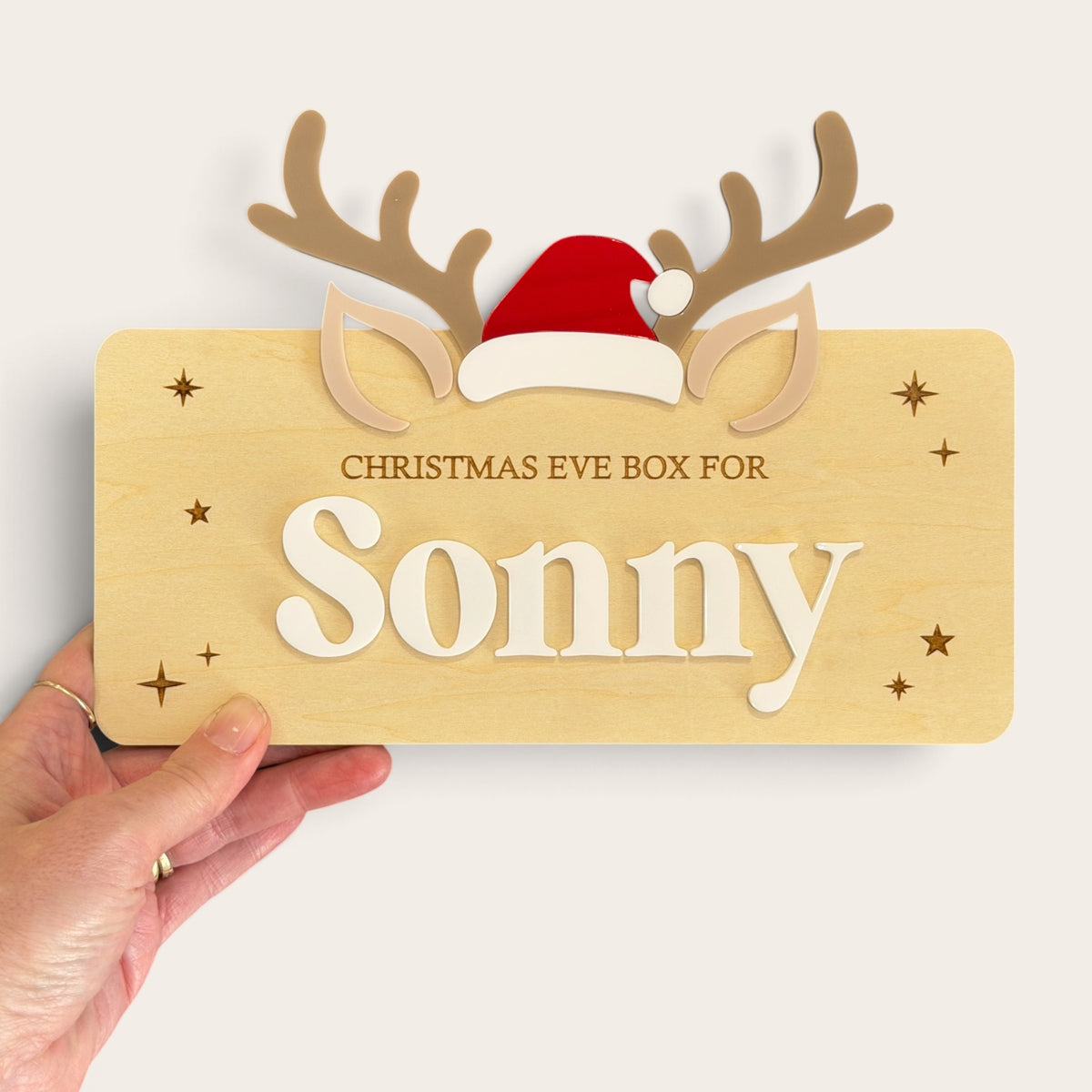 DIY Christmas Crate Plaque Sign Reindeer | Personalised Crate Sign