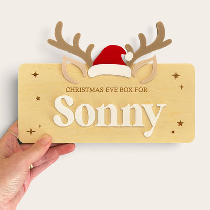 DIY Christmas Crate Plaque Sign Reindeer | Personalised Crate Sign