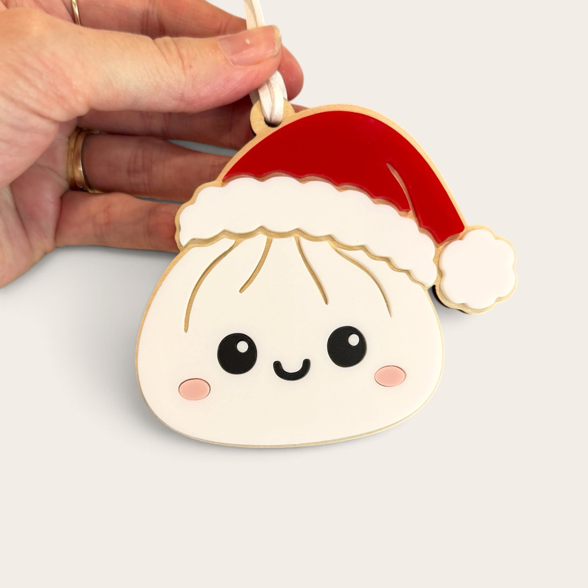 Christmas Squishy Ornament 2 Pack | Reindeer Dumpling Wooden Acrylic