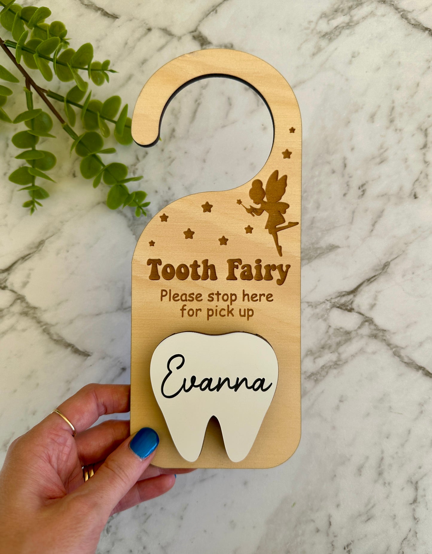 Tooth Fairy Hanger - Tooth Fairy Pickup Box - Personalised with Name