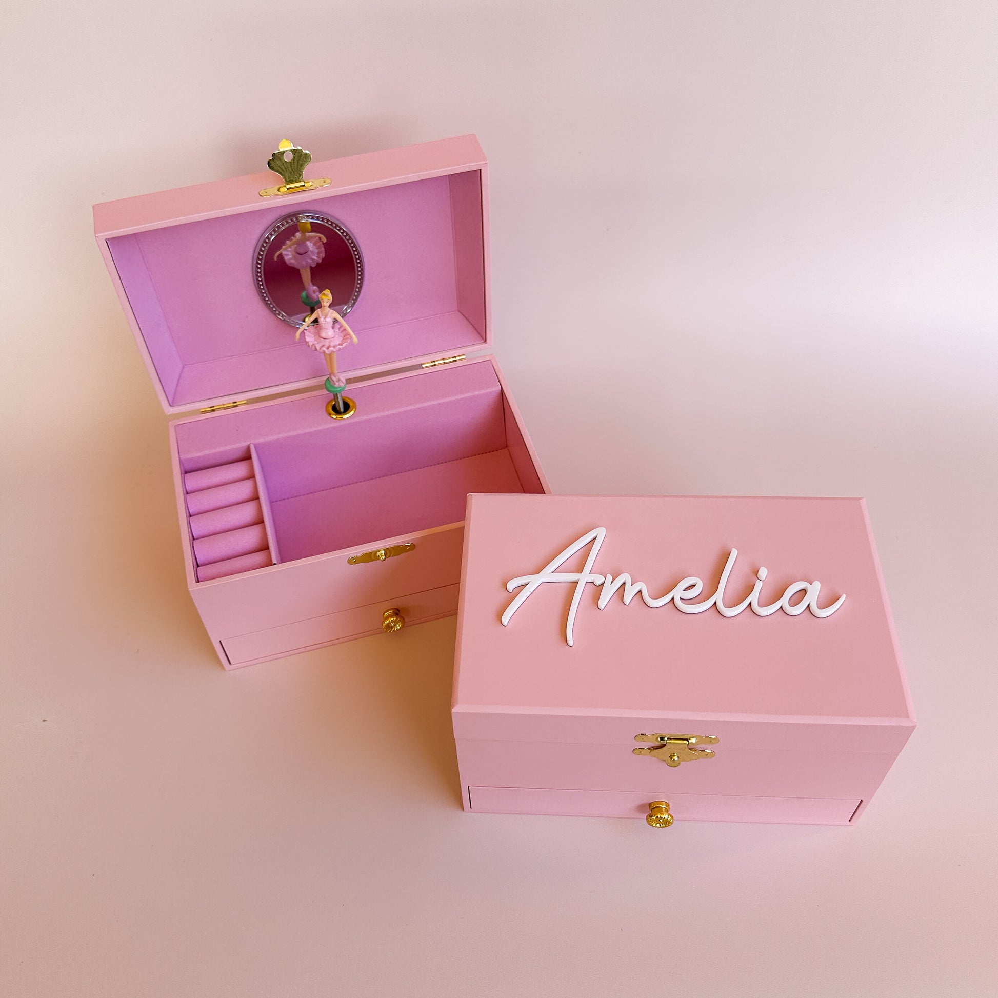 Personalised Pink Music Jewellery Box for Girls | Ballerina Musical Jewelry Box | Kids Gift