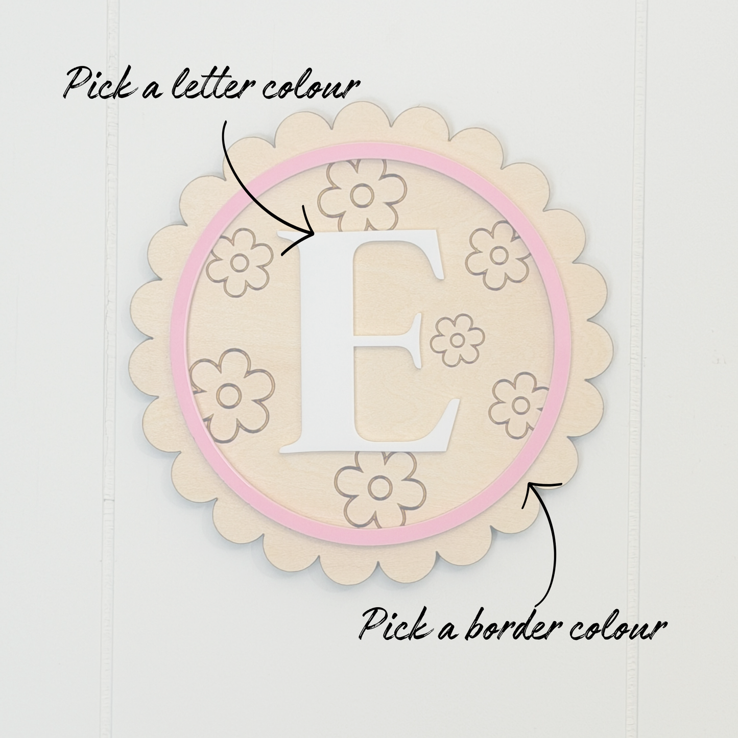 Initial Wall Sign Flowers - Kids Bedroom Decor
