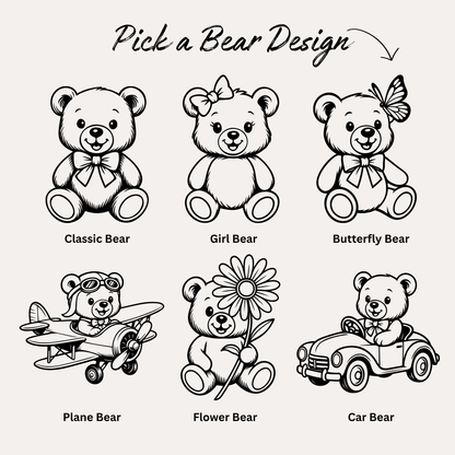 Baby Birth Announcement Plaque - Bear Design