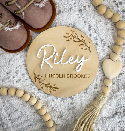 Personalised Baby Birth Announcement Plaque | Custom Bedroom Door Sign