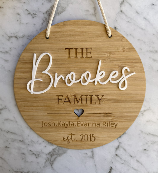 Personalised Family Sign Sign | Wall Plaque | Custom Name Sign | Wood Name Sign Plaque
