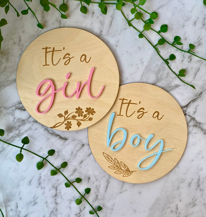 Gender Reveal Plaque | Its a Girl Sign | Its a Boy Sign
