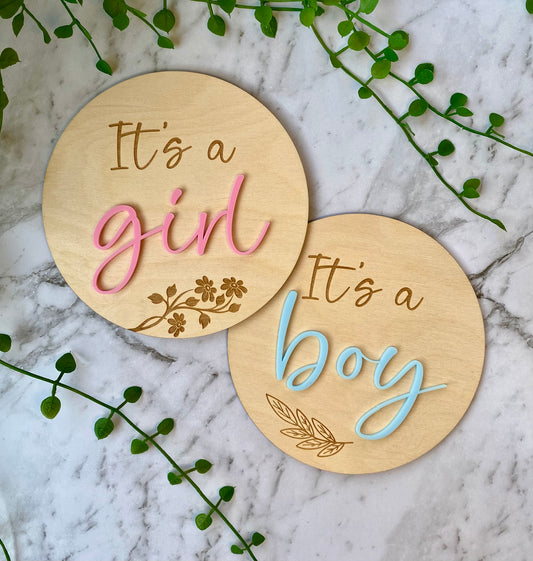 Gender Reveal Plaque | Its a Girl Sign | Its a Boy Sign