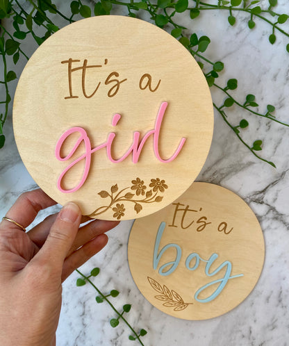 Gender Reveal Plaque | Its a Girl Sign | Its a Boy Sign