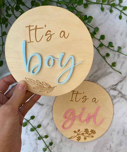 Gender Reveal Plaque | Its a Girl Sign | Its a Boy Sign
