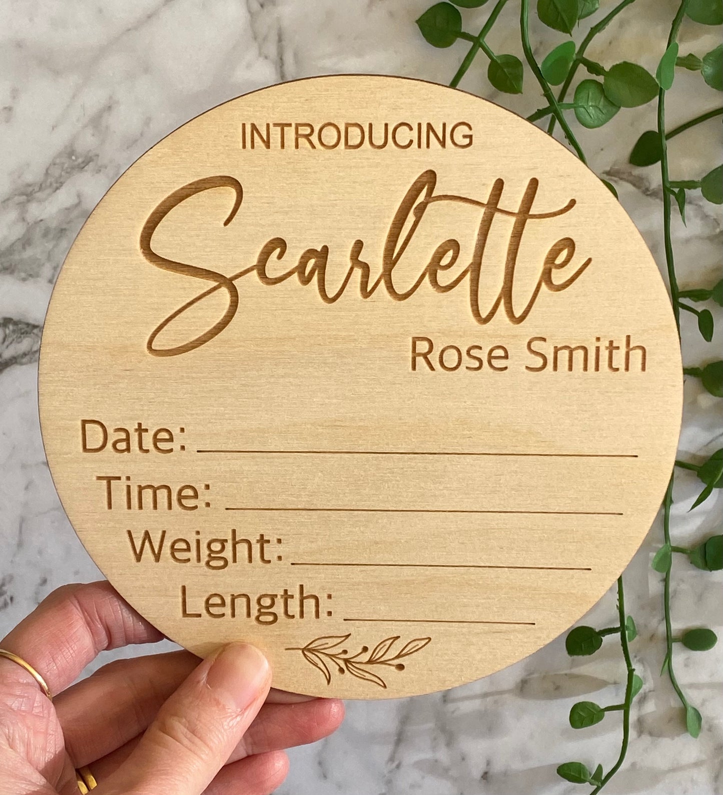 Personalised Baby Birth Announcement Plaque