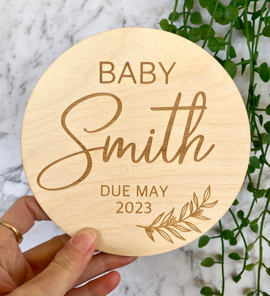 Pregnancy Personalised Announcement Plaque